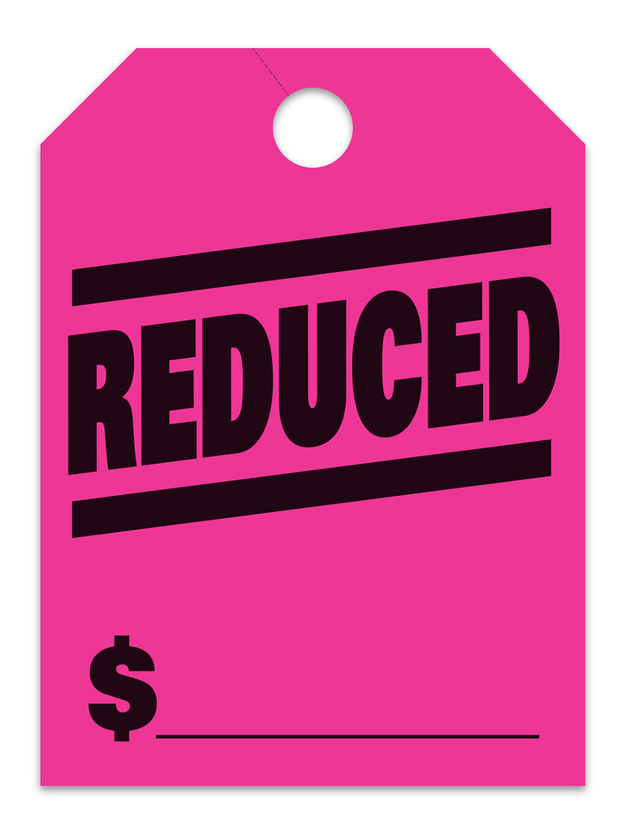 Tags For Less Large Fluorescent Hang Tags - Reduced