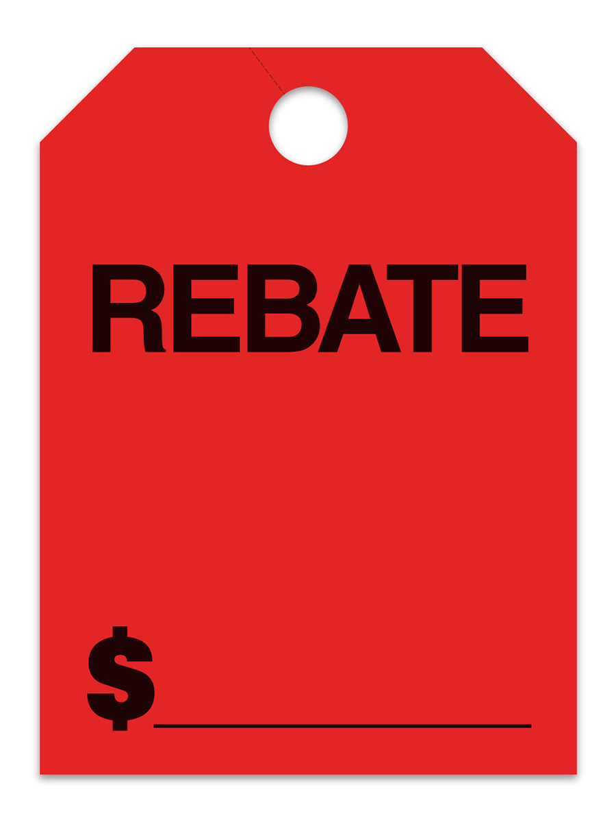 Large Fluorescent Hang Tags - Rebate