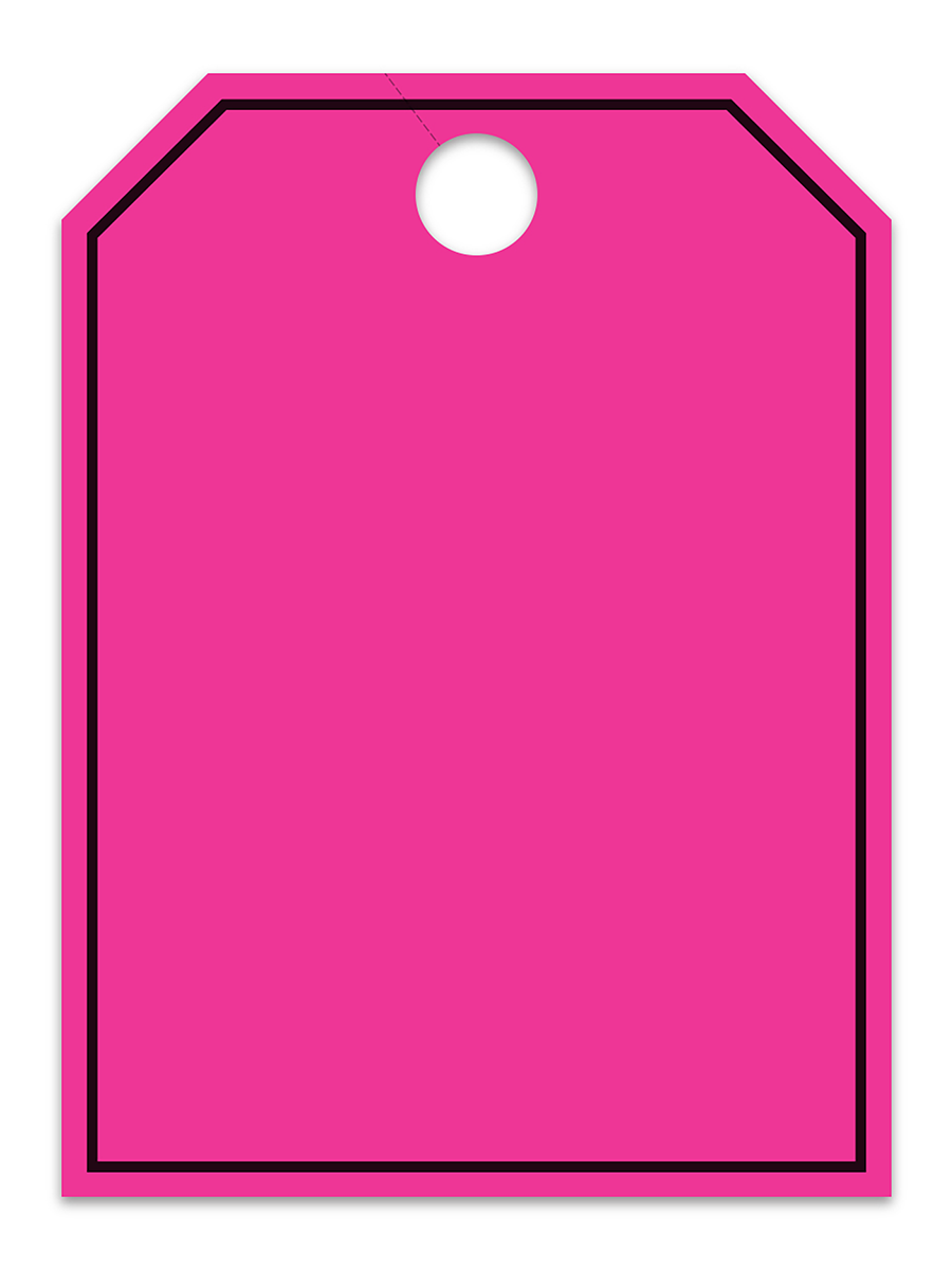 Large Fluorescent Hang Tags - Blank w/ Border