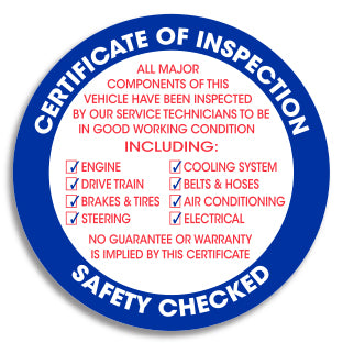 Safety Checked Inspection Stickers