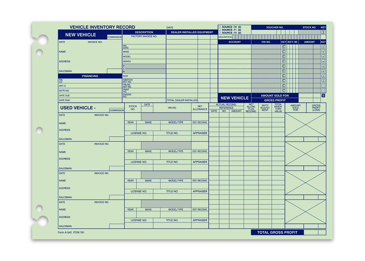 Vehicle Inventory Records (A-542)