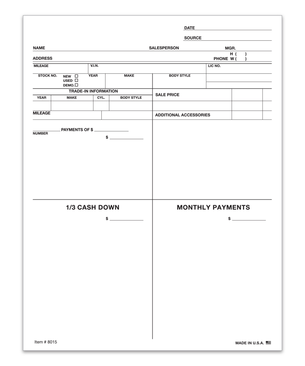 Four Square Form (Customer Proposal) 1-Part