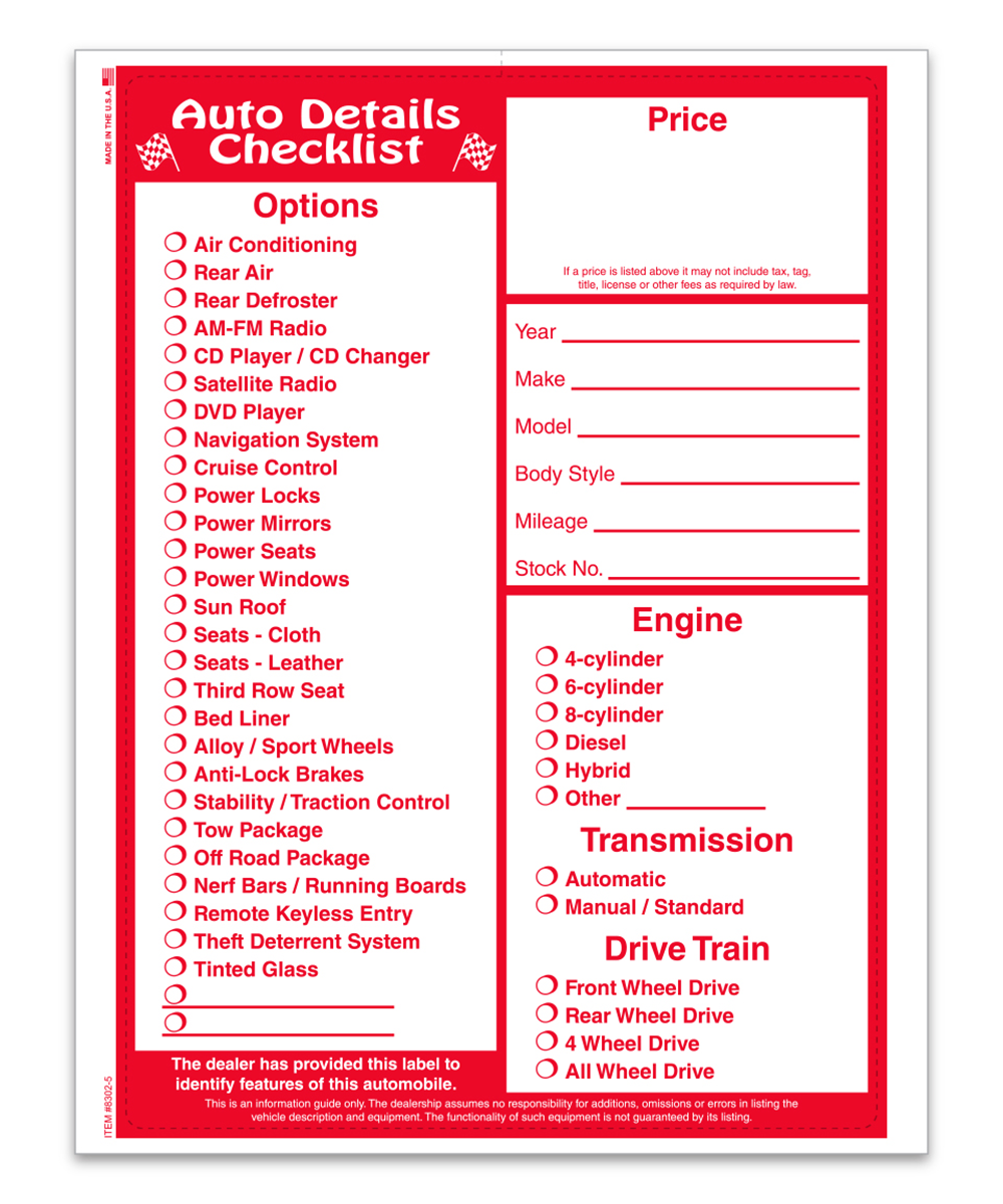 Stock Laser Window Stickers (8.5" x 11") - Red Text