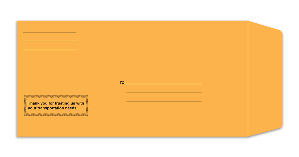Printed License Plate Envelope - Moist & Seal