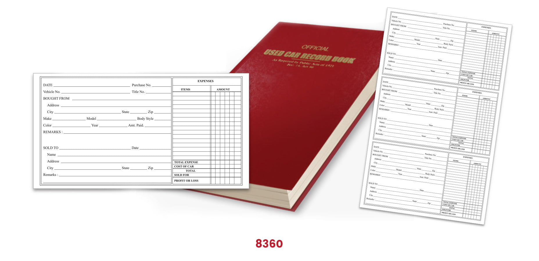[OPEN BOX] Used Car Record Book (Police Book)