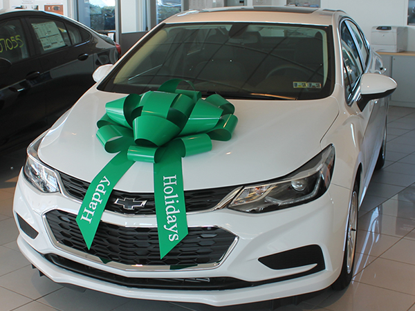 30" Vinyl Car Bow - Happy Holidays