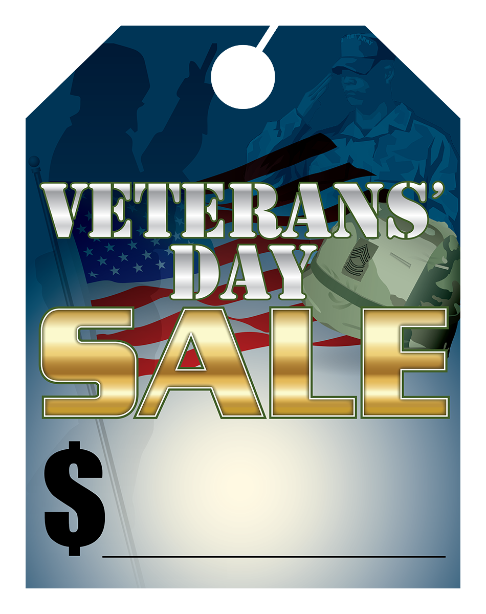Full Color Holiday Hang Tags - Veterans' Day Sale