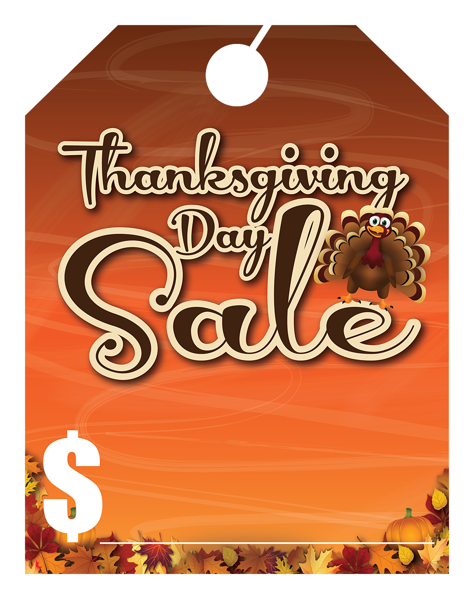 Full Color Holiday Hang Tags - Thanksgiving Day Sale