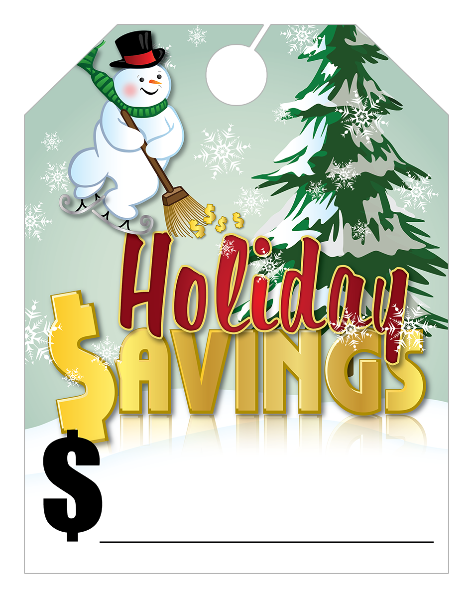 Full Color Holiday Hang Tags - Holiday Savings