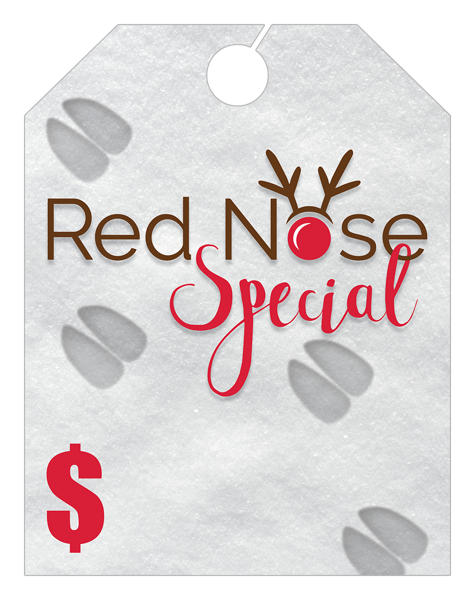 Full Color Holiday Hang Tags - Red Nose Special