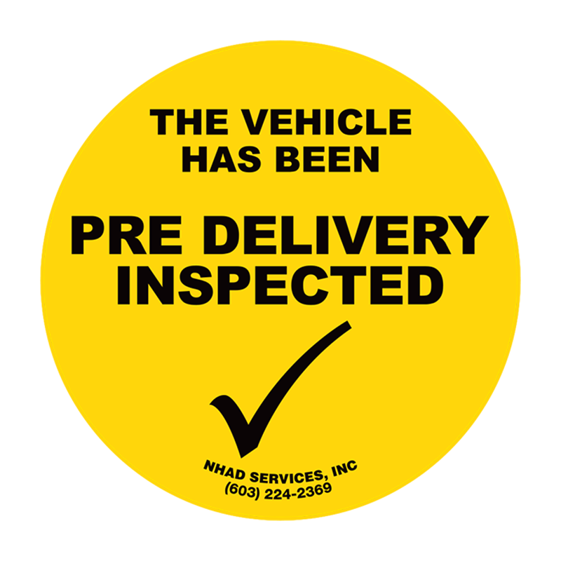 Vehicle Pre-Delivery Inspected Stickers (PDI) 