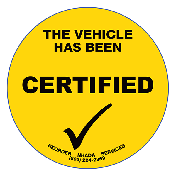 Vehicle Certified Decals (VC)