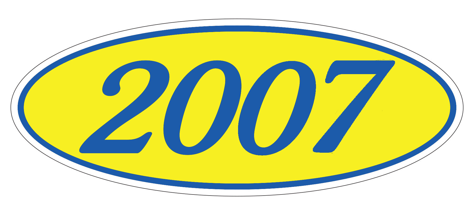 [CLEARANCE] Oval Year Decals - Medium Blue/Yellow