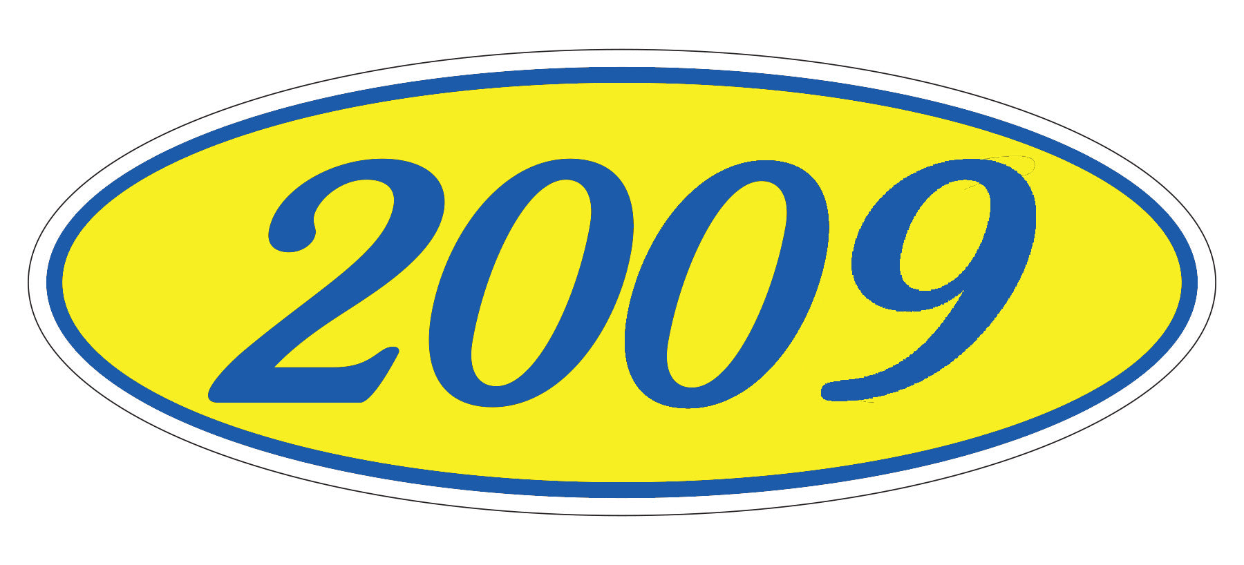 [CLEARANCE] Oval Year Decals - Medium Blue/Yellow