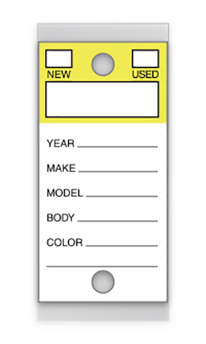 V-T Color-Top Stock Key Tags (V202)