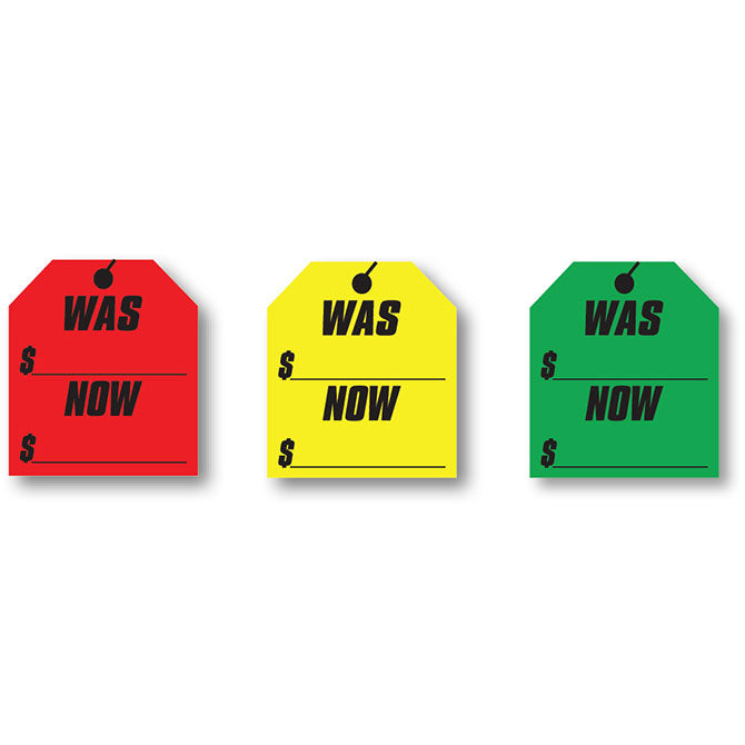 Hang Tag Decals (9-1/4" x 8-1/2") - Was/Now