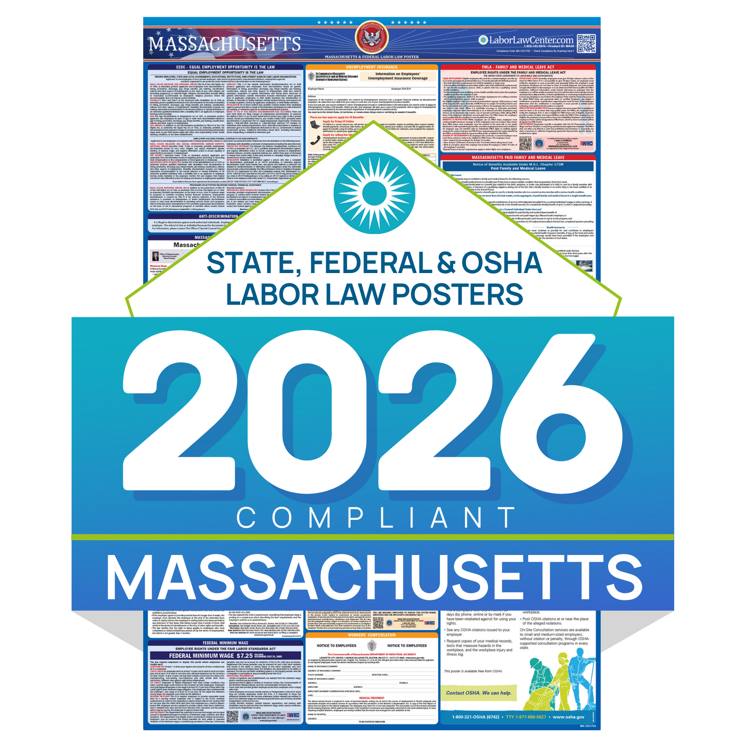 Federal & State Labor Law Poster 2026 - Massachusetts