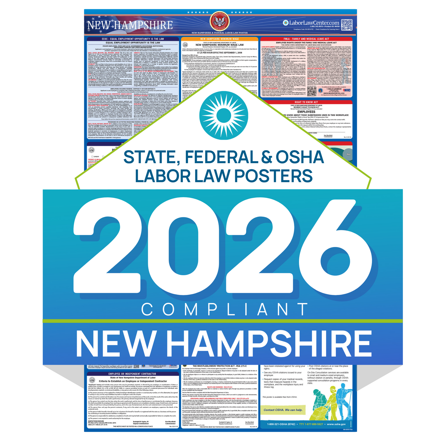 Federal & State Labor Law Poster 2026 - New Hampshire