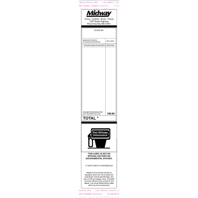[CUSTOM] Addendum Stickers (Tape Adhesive)
