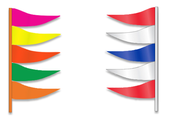 Multicolor Antenna Pennants