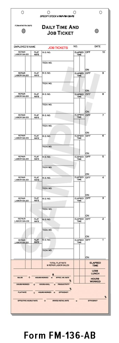 Job Time Ticket (FM-136AB)