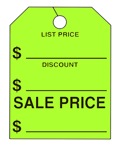 Fluorescent Mirror Hang Tags