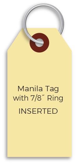 Manila Key Tags - Rings Inserted