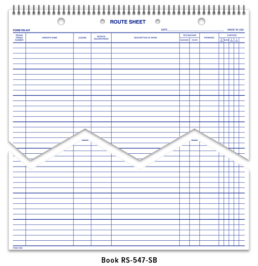 Route Sheet Book (RS-547-SB)