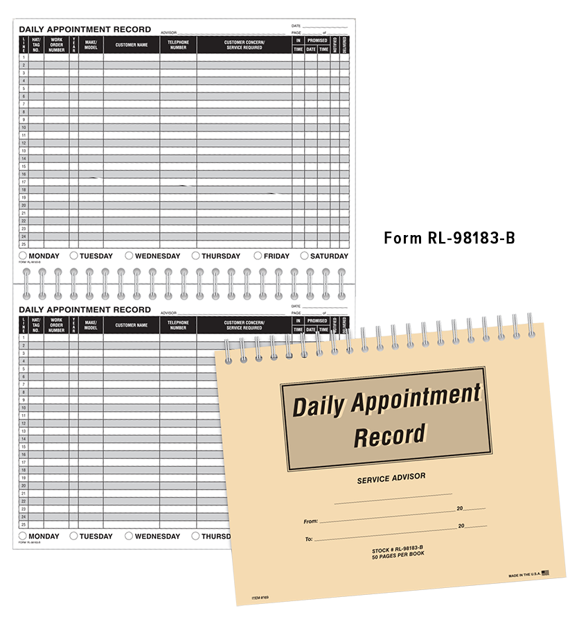 Daily Appointment Record Book (RL-98183-B)