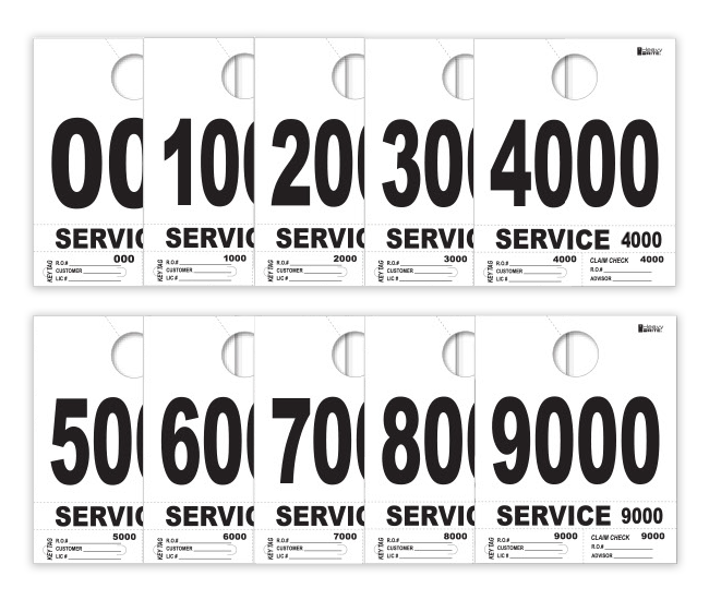 Heavy Brite 4-Part Service Dispatch Numbers - White Stock