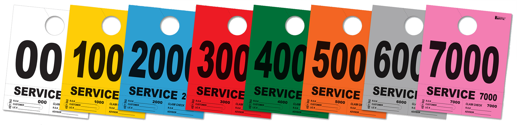 Heavy Brite 4-Part Service Dispatch Numbers (HB4P) - Assorted Colors