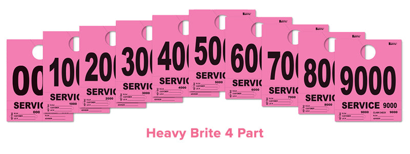 Pink Heavy Brite 4-Part Service Dispatch Numbers (HB4P)