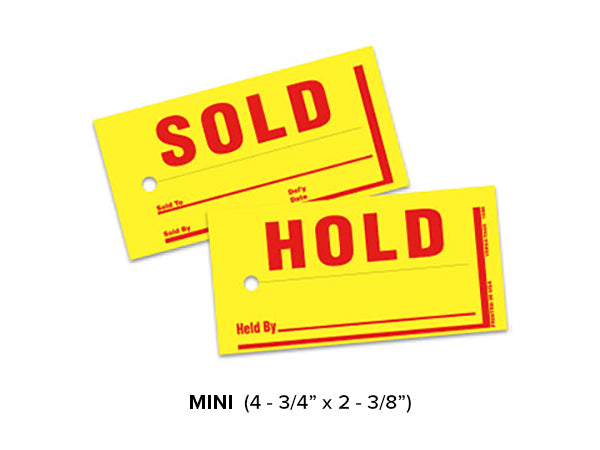Mini Sold / Hold Tags (855)