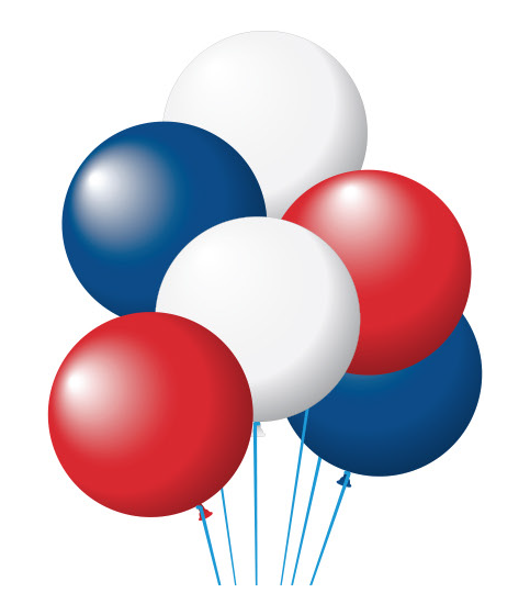 17" Jumbo Latex Balloons (72 ct) - Patriotic