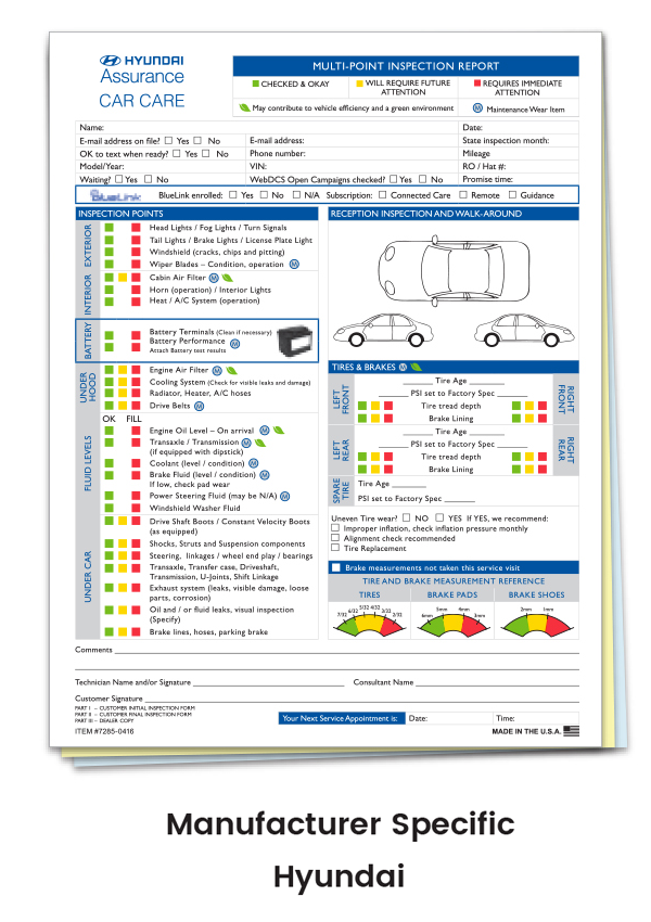 Multi-Point Inspection Forms - Hyundai