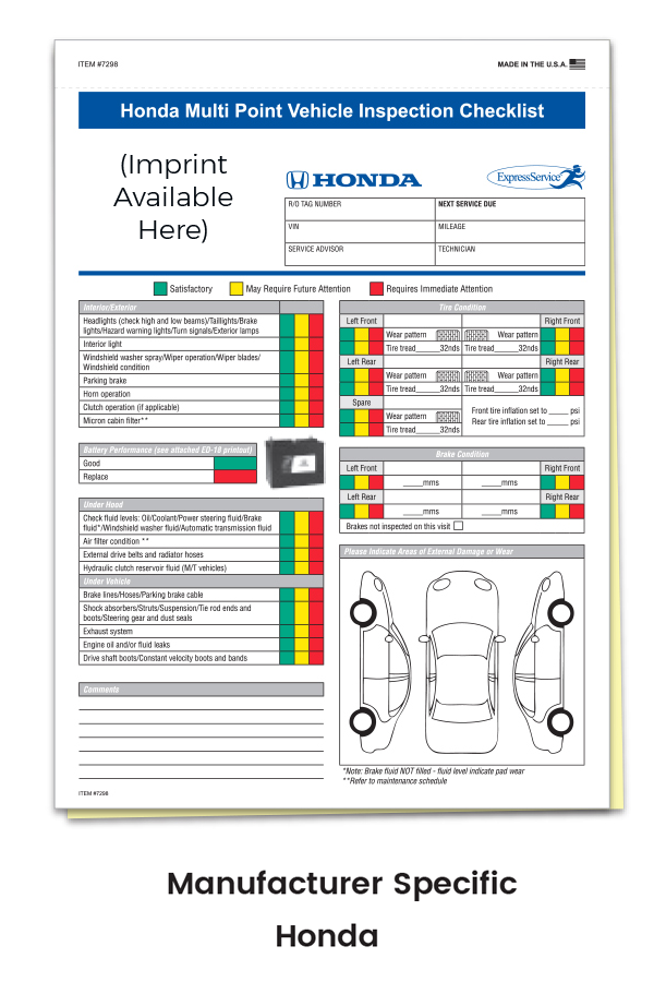 Multi-Point Inspection Forms - Honda