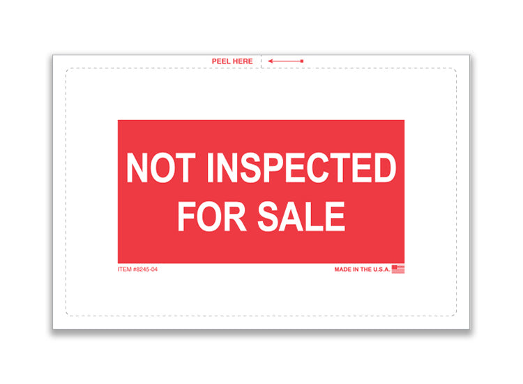 Not Inspected For Sale Stickers