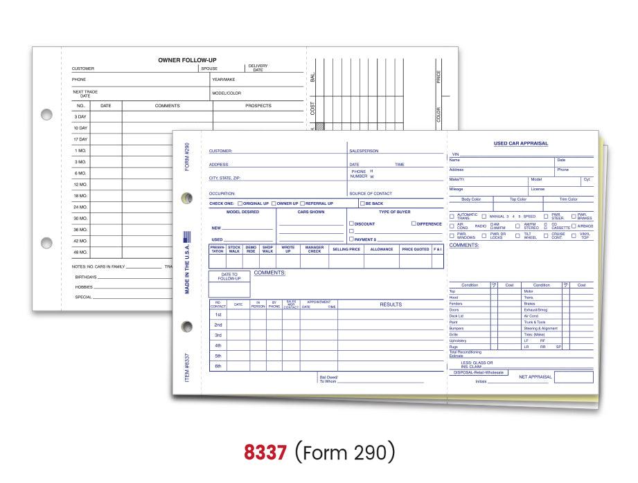 Used Vehicle Appraisal Forms (290)