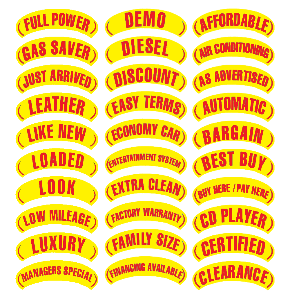 Arch Slogan Decals - Red/Yellow