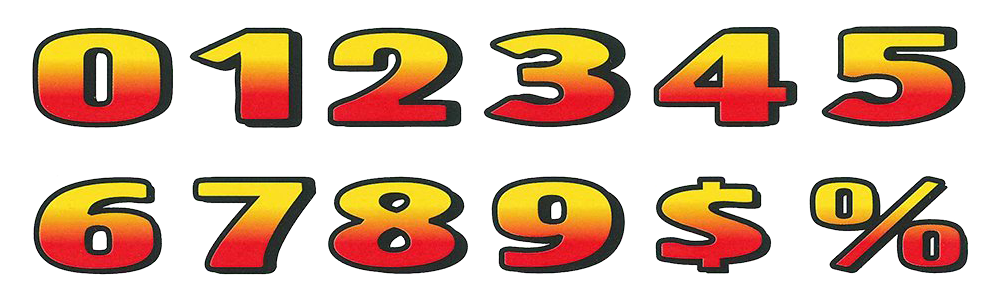 26" Digital Number Stickers