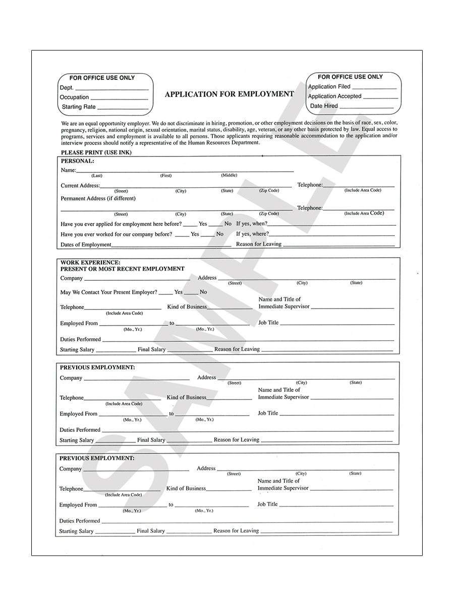Employment Application 2-Page