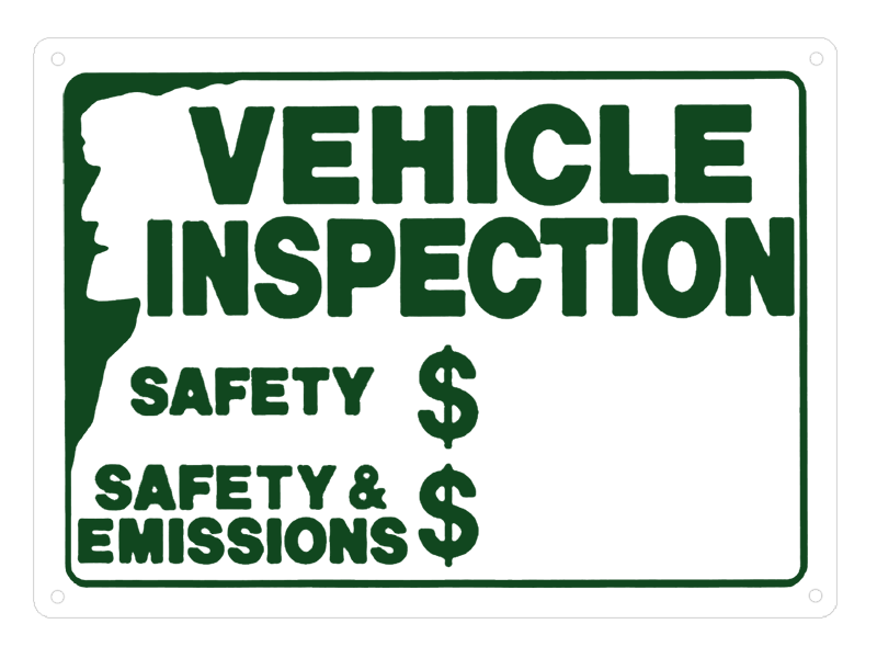 NH State Vehicle Inspection Fee Sign 
